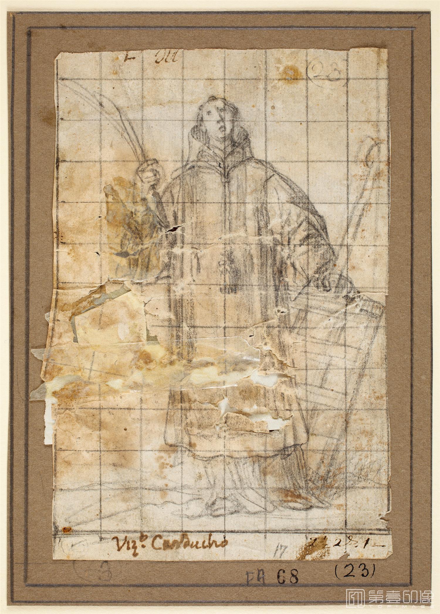 素描-西班牙普拉多美术馆素描藏画-Carducho, Vicente-San Lorenzo-0789